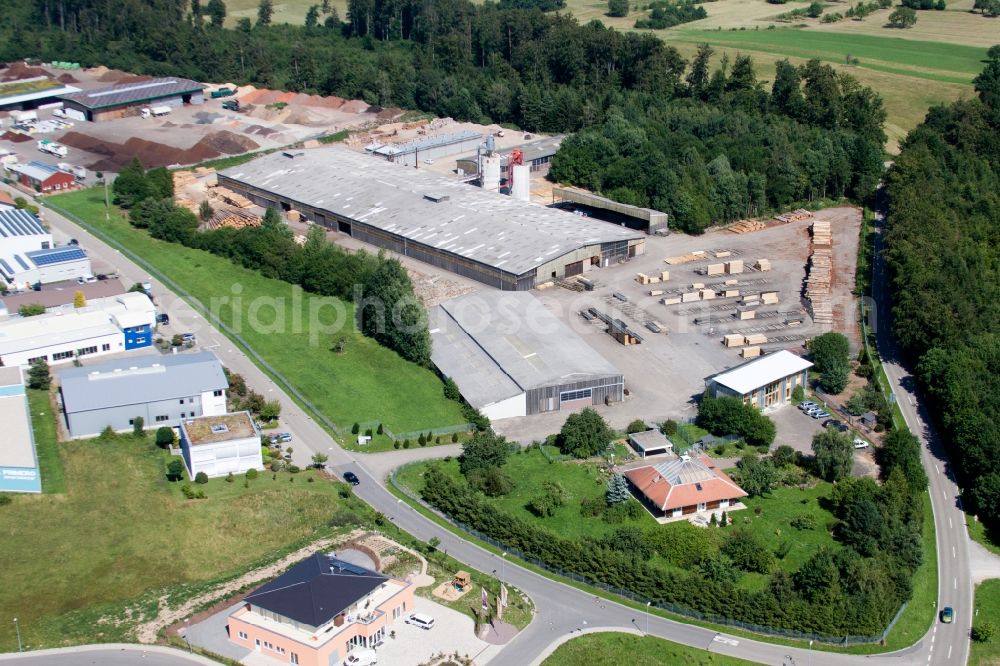 Aerial photograph Marxzell - Building and production halls on the premises of corthum Nordschwarzwald GmbH - corthum Erdenwerk in the district Pfaffenrot in Marxzell in the state Baden-Wuerttemberg