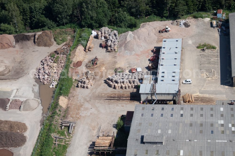 Marxzell from the bird's eye view: Building and production halls on the premises of corthum Nordschwarzwald GmbH - corthum Erdenwerk in the district Pfaffenrot in Marxzell in the state Baden-Wuerttemberg