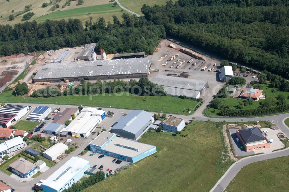 Marxzell from the bird's eye view: Building and production halls on the premises of corthum Nordschwarzwald GmbH - corthum Erdenwerk in the district Pfaffenrot in Marxzell in the state Baden-Wuerttemberg