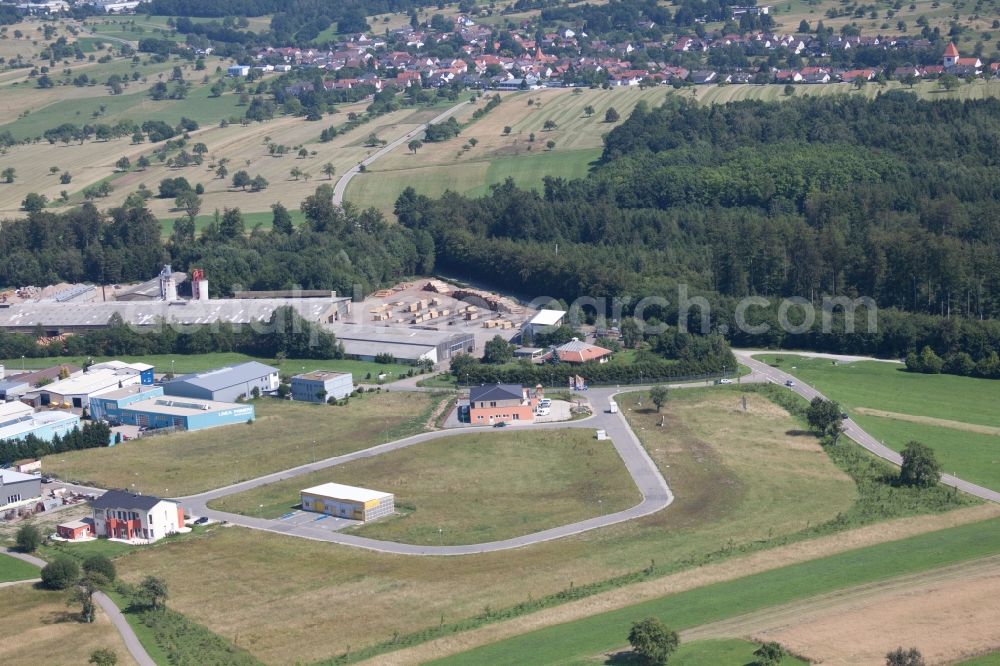 Marxzell from the bird's eye view: Building and production halls on the premises of corthum Nordschwarzwald GmbH - corthum Erdenwerk in the district Pfaffenrot in Marxzell in the state Baden-Wuerttemberg