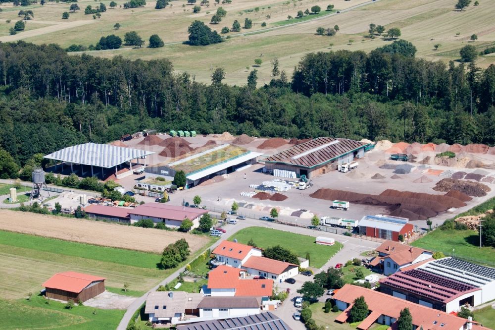 Aerial image Marxzell - Building and production halls on the premises of corthum Nordschwarzwald GmbH - corthum Erdenwerk in the district Pfaffenrot in Marxzell in the state Baden-Wuerttemberg