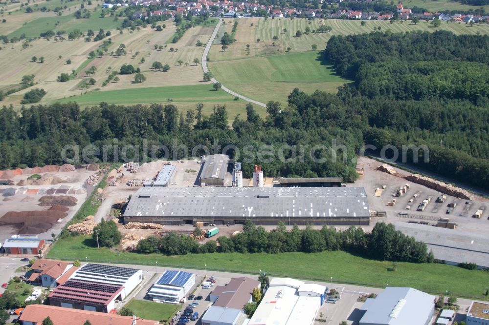 Aerial photograph Marxzell - Building and production halls on the premises of corthum Nordschwarzwald GmbH - corthum Erdenwerk in the district Pfaffenrot in Marxzell in the state Baden-Wuerttemberg