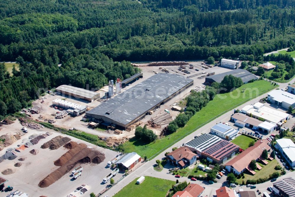 Aerial photograph Marxzell - Building and production halls on the premises of corthum Nordschwarzwald GmbH - corthum Erdenwerk in the district Pfaffenrot in Marxzell in the state Baden-Wuerttemberg