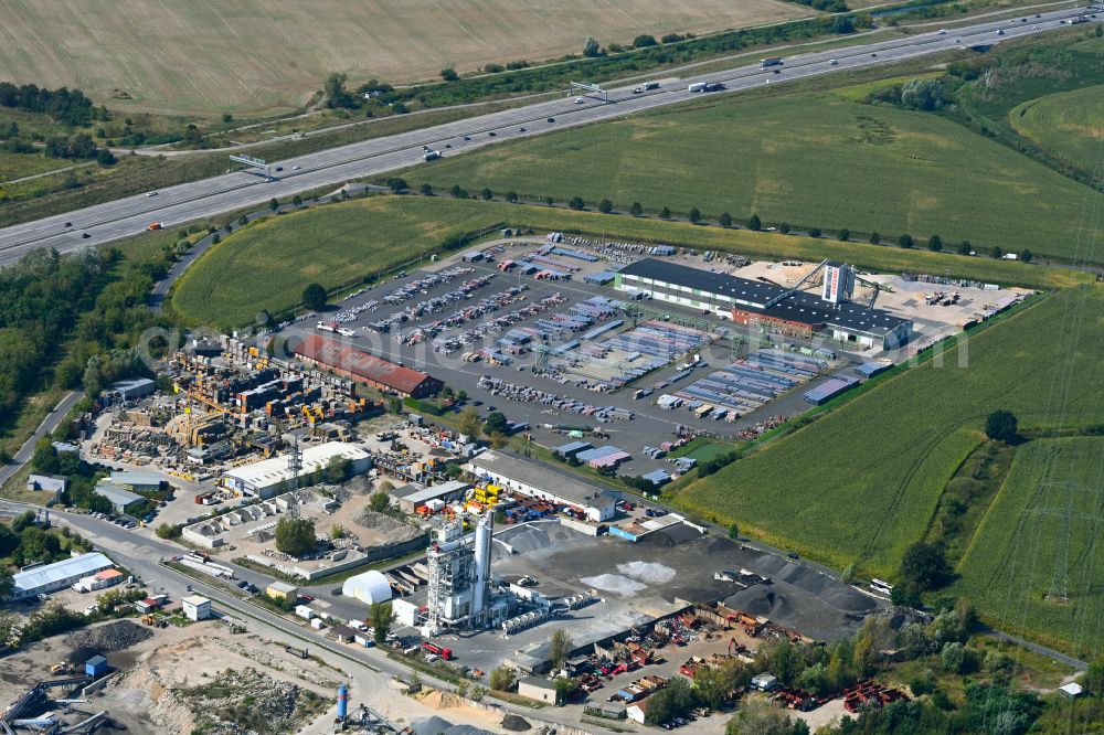 Wandlitz from the bird's eye view: Factory premises of Dachziegelwerke Nelskamp GmbH at Schoenerlinder Bahnhofstrasse in Schoenerlinde in the state of Brandenburg, Germany