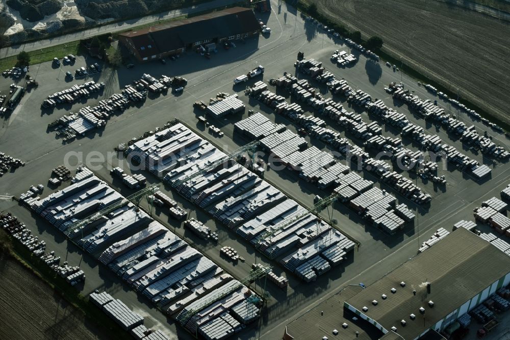 Wandlitz from the bird's eye view: Building and production halls on the premises of Dachziegelwerke Nelskamp GmbH in Wandlitz in the state Brandenburg