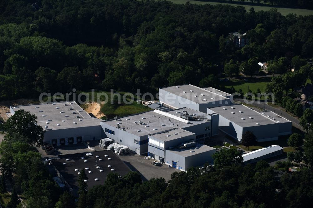 Lübtheen from the bird's eye view: Building and production halls on the premises of Dankwardt Rudolf GmbH Jessenitz-Werk Lagerstrasse in Luebtheen in the state Mecklenburg - Western Pomerania