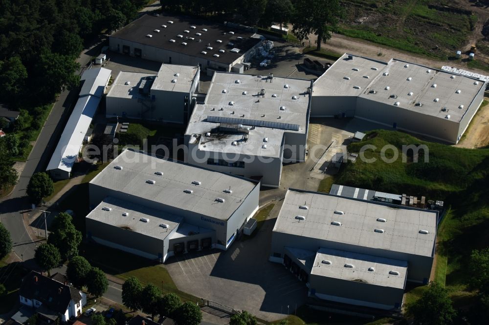 Lübtheen from above - Building and production halls on the premises of Dankwardt Rudolf GmbH Jessenitz-Werk Lagerstrasse in Luebtheen in the state Mecklenburg - Western Pomerania