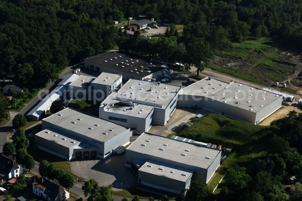 Lübtheen from the bird's eye view: Building and production halls on the premises of Dankwardt Rudolf GmbH Jessenitz-Werk Lagerstrasse in Luebtheen in the state Mecklenburg - Western Pomerania