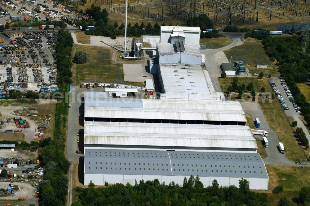 Neuenhagen from above - Building and production halls on the premises of of Ardagh Group An of Glashuette in Neuenhagen in the state Brandenburg, Germany