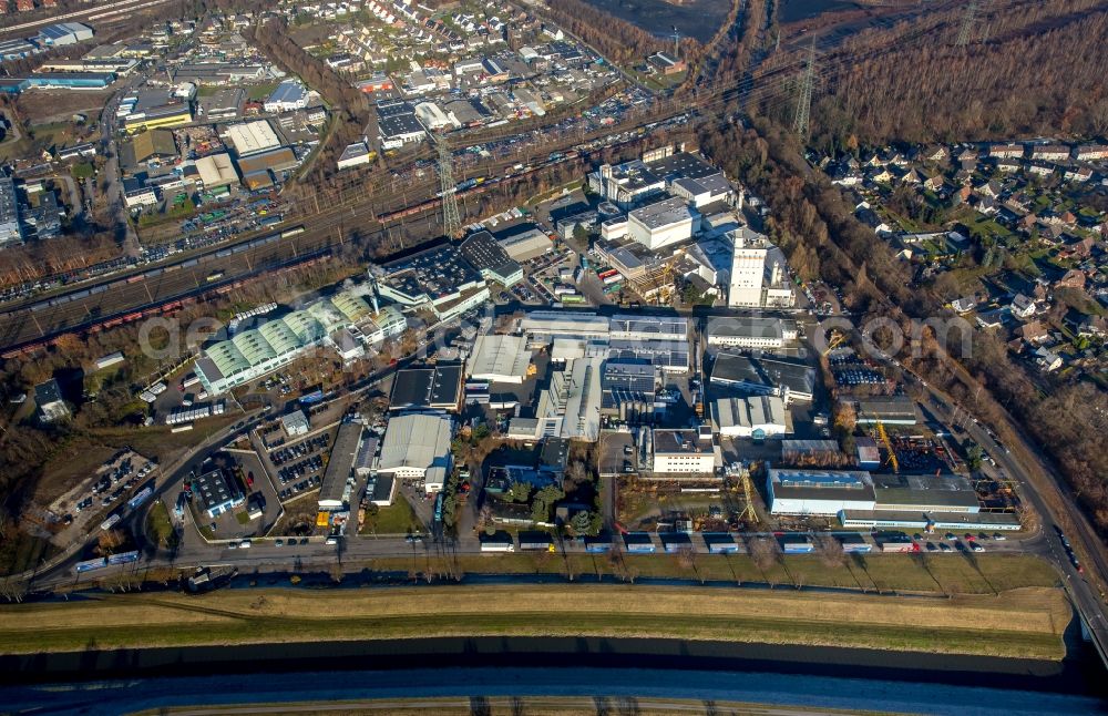 Aerial photograph Bottrop - Building and production halls on the premises of MC-Bauchemie Mueller GmbH & Co.KG in the district Ebel in Bottrop in the state North Rhine-Westphalia