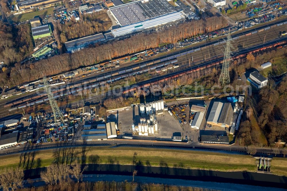 Aerial image Bottrop - Building and production halls on the premises of MC-Bauchemie Mueller GmbH & Co.KG in the district Ebel in Bottrop in the state North Rhine-Westphalia