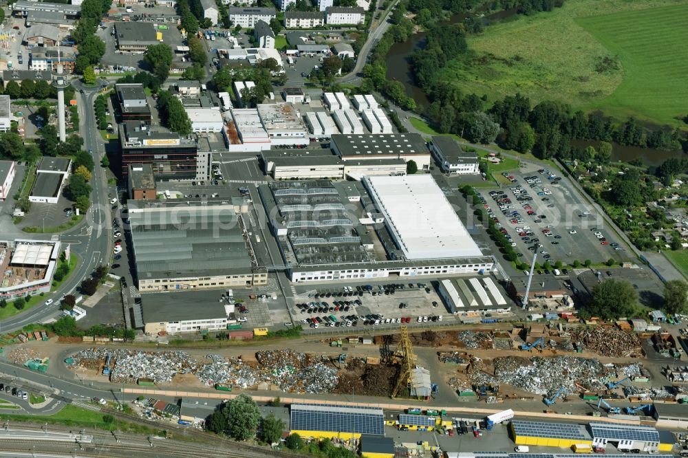 Aerial image Wetzlar - Building and production halls on the premises of of Continental Automotive on Philipsstrasse in Wetzlar in the state Hesse, Germany