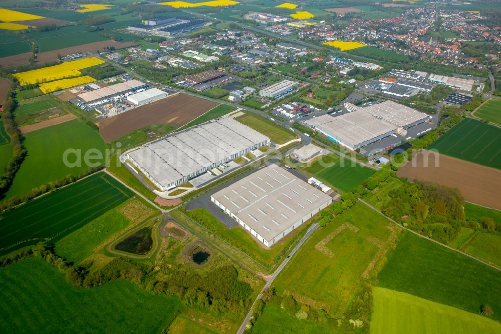 Aerial photograph Hamm - Building and production halls on the premises of of DELTA Qualitaetsstahl GmbH on Stahlstrasse in Hamm in the state North Rhine-Westphalia, Germany