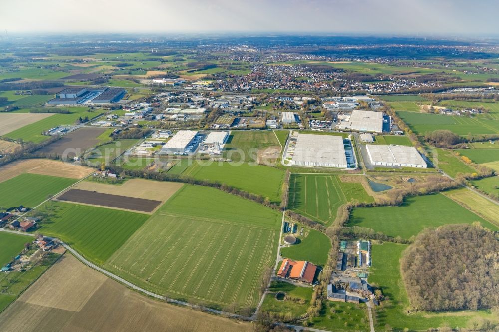 Aerial image Hamm - Building and production halls on the premises of of DELTA Qualitaetsstahl GmbH on Stahlstrasse in Hamm in the state North Rhine-Westphalia, Germany