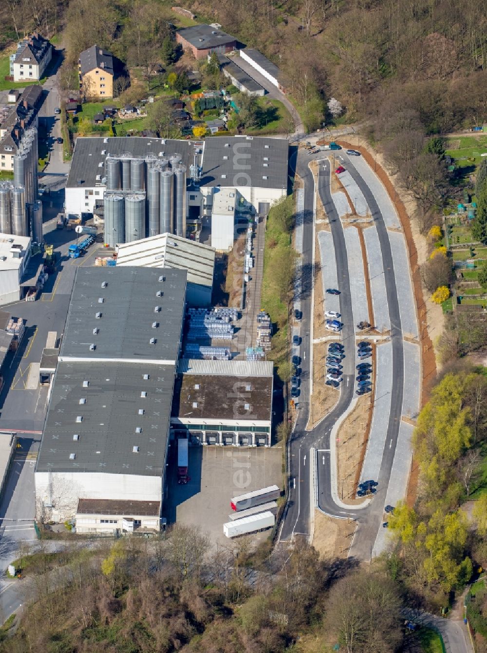 Aerial photograph Herdecke - Building and production halls on the premises of of Doerkengroup on Wetterstrasse in the district Westende in Herdecke in the state North Rhine-Westphalia