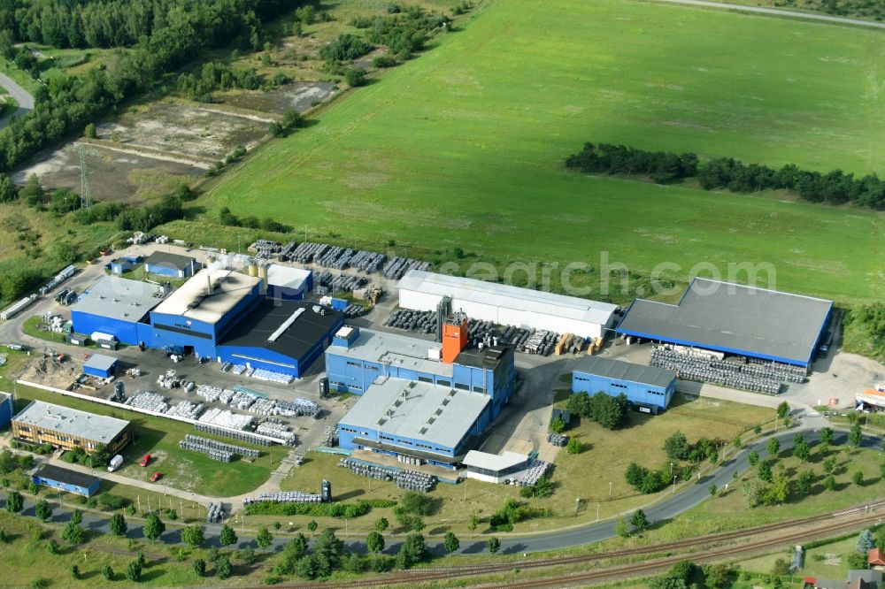 Premnitz from above - Building and production halls on the premises of of Jacobi Carbons Service (Europe) GmbH on Vistrastrasse in Premnitz in the state Brandenburg, Germany