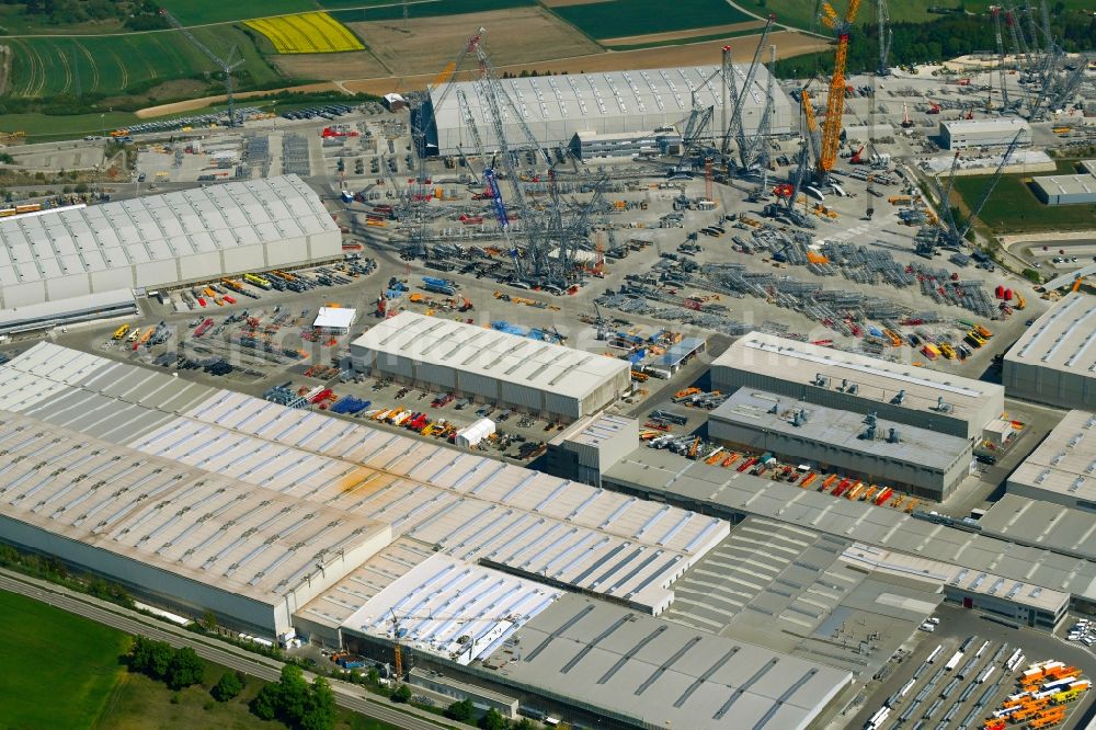 Aerial image Ehingen (Donau) - Building and production halls on the premises of of Liebherr-Werk Ehingen GmbH on Dr.-Hans-Liebherr-Strasse in Ehingen (Donau) in the state Baden-Wuerttemberg, Germany