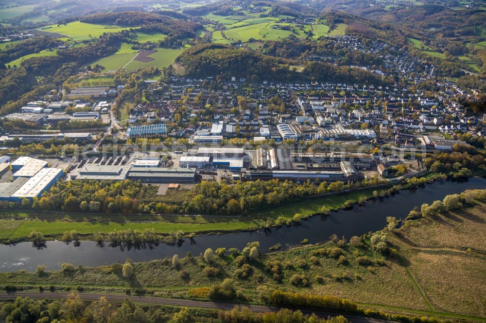 Aerial image Wetter (Ruhr) - Building and production halls on the premises of of Moofne Verpackung Carl Bernh. Hoffmann GmbH in the district Wengern in Wetter (Ruhr) in the state North Rhine-Westphalia, Germany