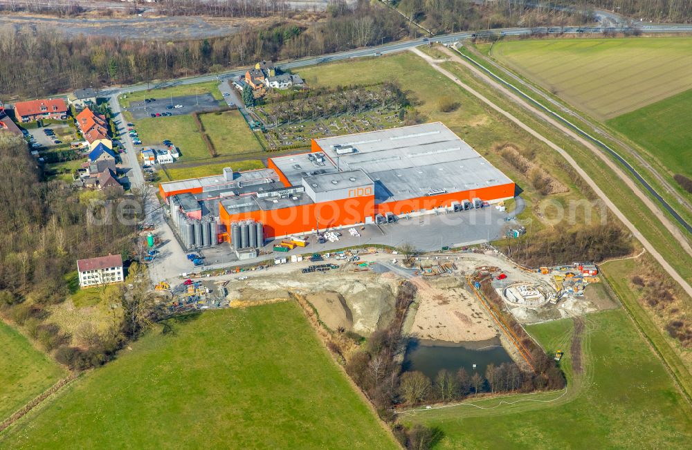 Hamm from above - Building and production halls on the premises of of Riba Verpackungen GmbH in the district Wiescherhoefen in Hamm in the state North Rhine-Westphalia