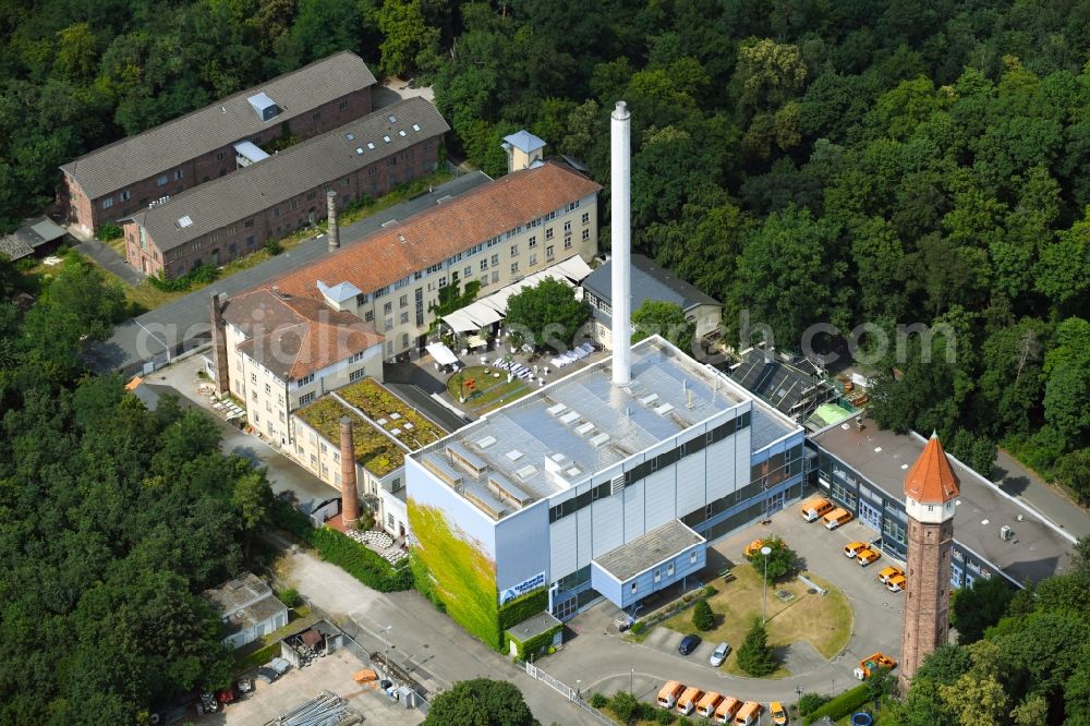 Karlsruhe from the bird's eye view: Building and production halls on the premises of of Staatlichen Majolika Keramik Manufaktur in Karlsruhe in the state Baden-Wurttemberg, Germany