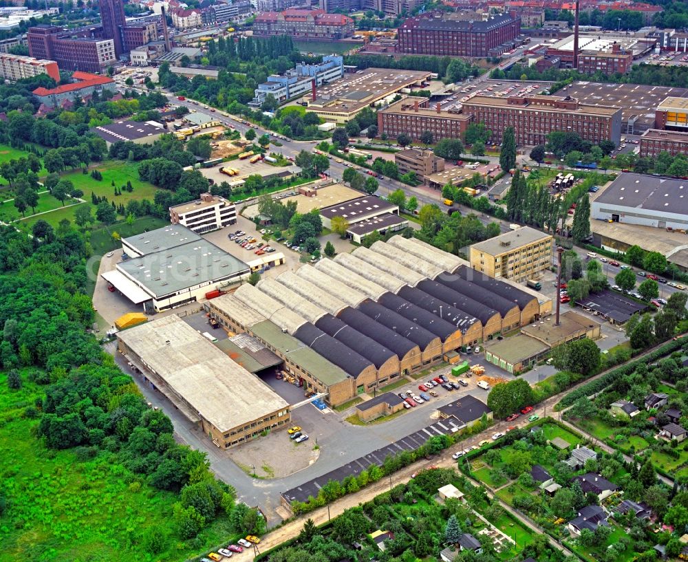 Aerial image Berlin - Building and production halls on the premises of on Ullsteinstrasse in the district Tempelhof in Berlin, Germany