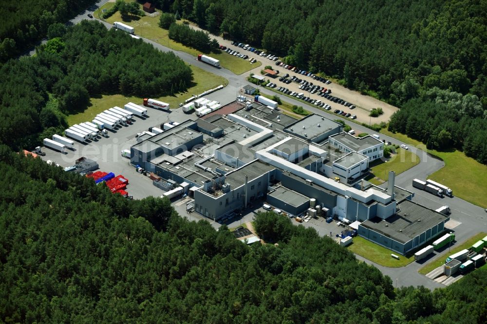 Aerial image Perleberg - Building and production halls on the premises of of VION Perleberg GmbH on Buchholzer Chaussee in the district Quitzow in Perleberg in the state Brandenburg, Germany