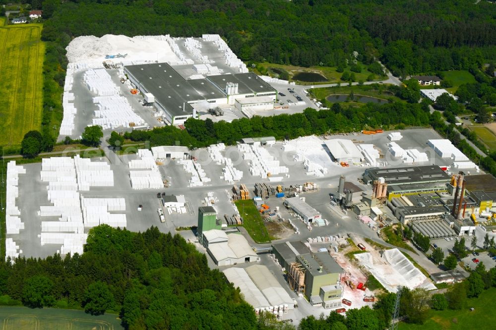 Wittenborn from above - Building and production halls on the premises of H+H Deutschland GmbH on Industriestrasse in Wittenborn in the state Schleswig-Holstein, Germany