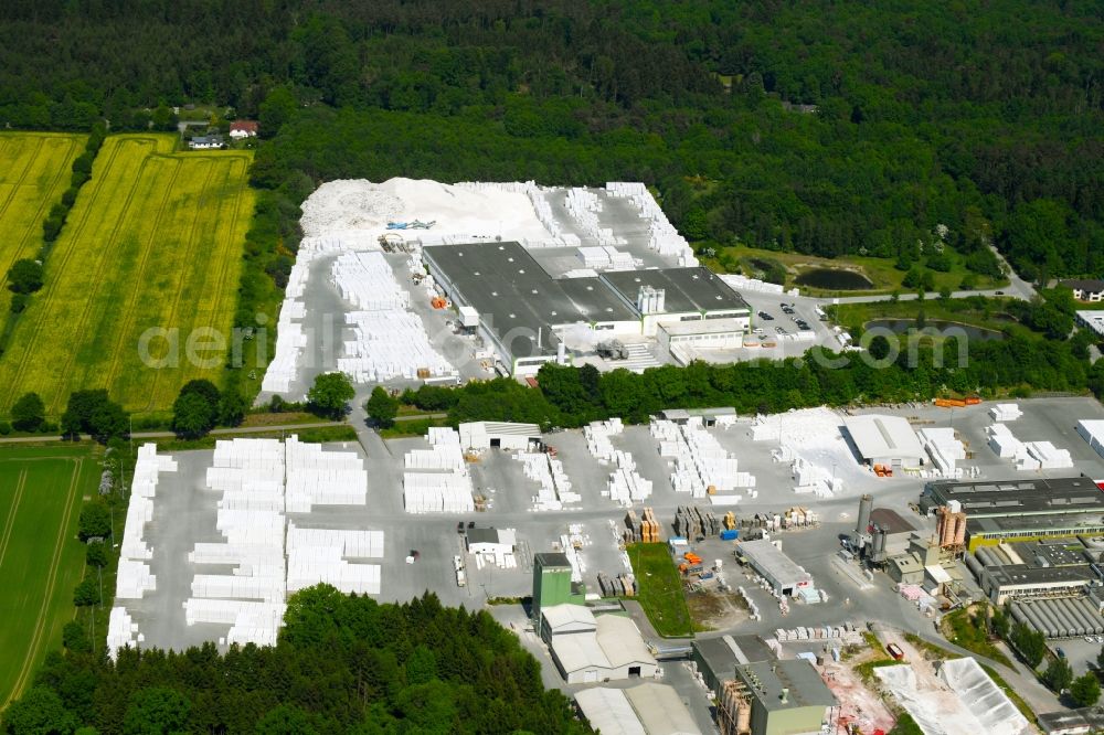 Wittenborn from the bird's eye view: Building and production halls on the premises of H+H Deutschland GmbH on Industriestrasse in Wittenborn in the state Schleswig-Holstein, Germany