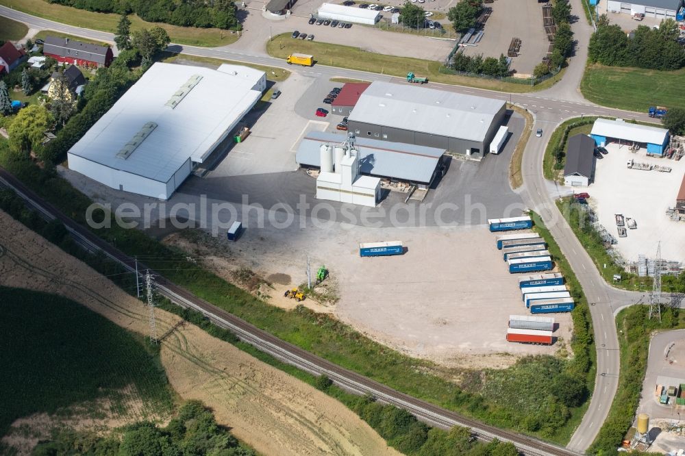 Maxhütte-Haidhof from above - Building and production halls on the premises MK Dienstleistungs GmbH & Co. KG along Obagstrasse in Maxhuette-Haidhof in the state Bavaria, Germany