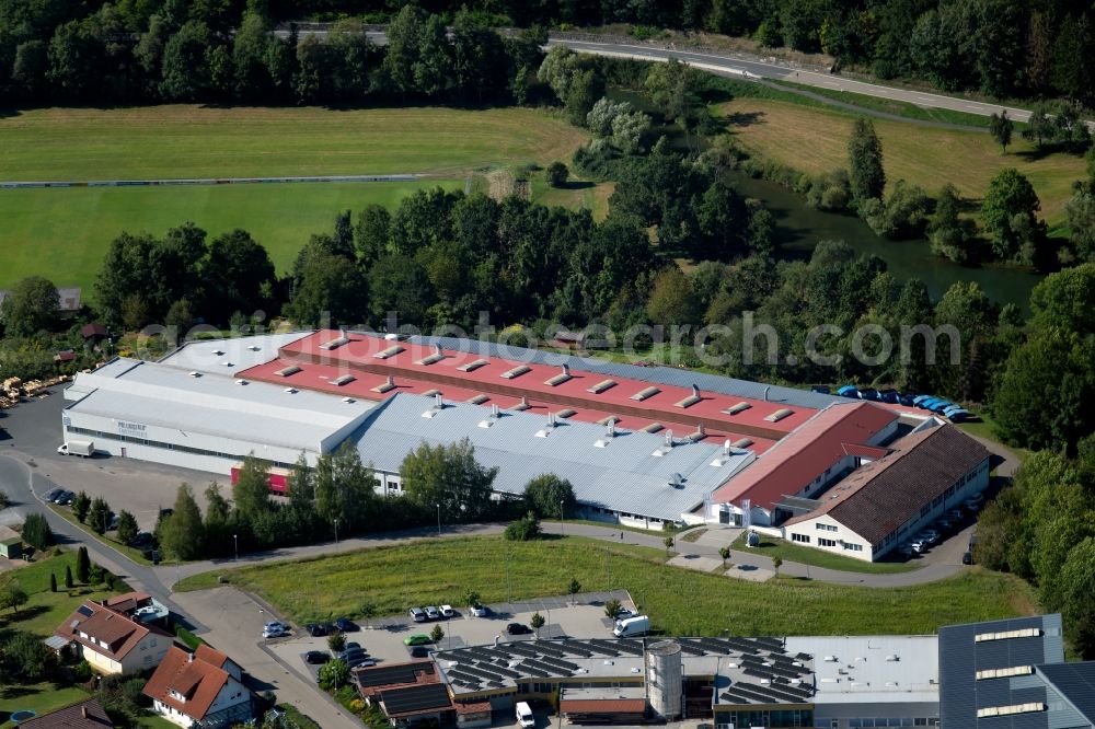 Aerial photograph Schöntal - Building and production halls on the premises of the DLK Ventilatoren GmbH in of Ziegeleistrasse in Schoental in the state Baden-Wurttemberg, Germany