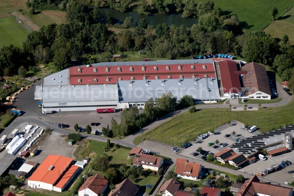 Aerial photograph Schöntal - Building and production halls on the premises of the DLK Ventilatoren GmbH in of Ziegeleistrasse in Schoental in the state Baden-Wurttemberg, Germany