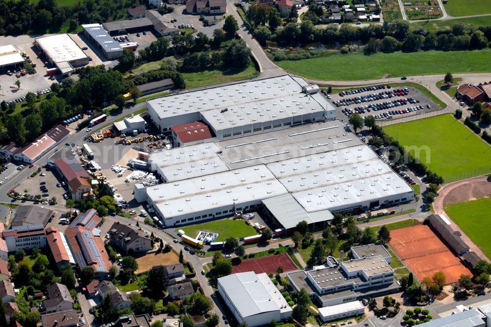 Aerial image Krautheim - Building and production halls on the premises of the Dometic Germany GmbH at the Hollefeldstrasse in Krautheim in the state Baden-Wurttemberg, Germany