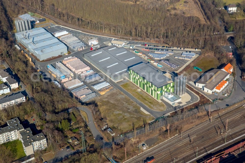 Aerial photograph Hagen - Building and production halls on the premises of chemical company Doerken on Bruehnighausstrasse in Hagen in the state North Rhine-Westphalia