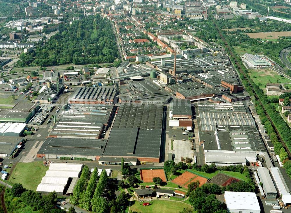 Hanau / Hessen from above - Werksgelände der DUNLOP GmbH an der Dunlopstraße 2 in 63450 Hanau. (Tel.: 06181-6801).