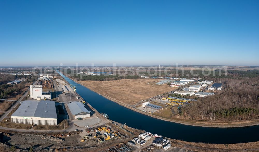 Aerial photograph Eberswalde - Building and production halls on the premises Eberswalder Stahlhandel GmbH in Eberswalde in the state Brandenburg, Germany