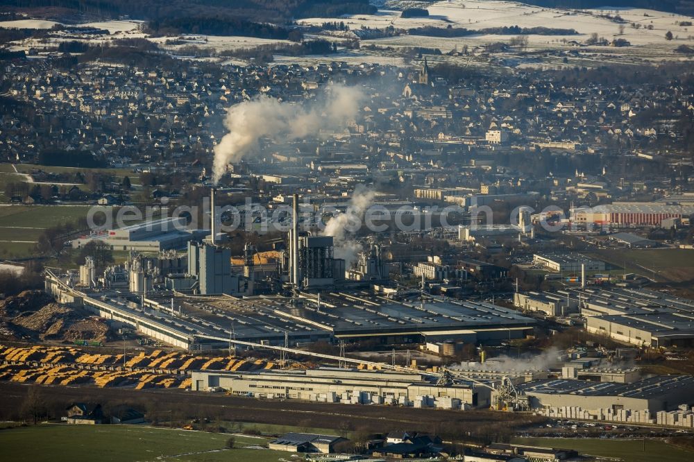 Brilon from above - Premises of Egger Holzwerkstoffe Brilon GmbH in Brilon in North Rhine-Westphalia