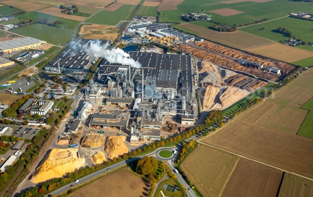 Brilon from above - Building and production halls on the premises of Egger Holzwerkstoffe Brilon GmbH & Co. KG in Brilon in the state North Rhine-Westphalia