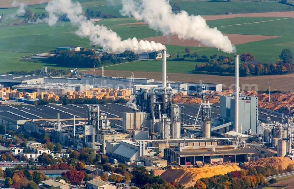 Aerial image Brilon - Building and production halls on the premises of Egger Holzwerkstoffe Brilon GmbH & Co. KG in Brilon in the state North Rhine-Westphalia