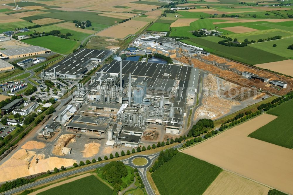 Aerial image Brilon - Building and production halls on the premises of Egger Holzwerkstoffe Brilon GmbH & Co. KG Im Kissen in Brilon in the state North Rhine-Westphalia, Germany