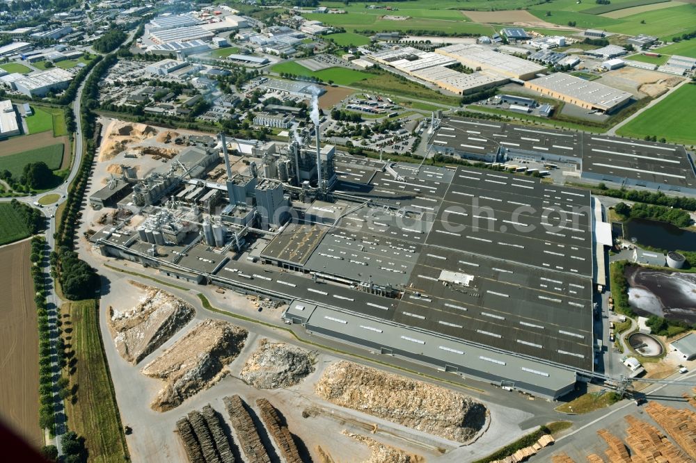 Brilon from above - Building and production halls on the premises of Egger Holzwerkstoffe Brilon GmbH & Co. KG Im Kissen in Brilon in the state North Rhine-Westphalia, Germany