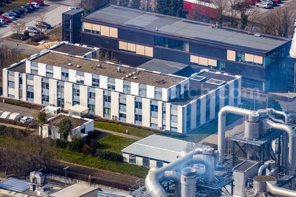 Aerial image Brilon - Building and production halls on the premises of Egger Holzwerkstoffe Brilon GmbH & Co. KG Im Kissen in Brilon at Sauerland in the state North Rhine-Westphalia, Germany