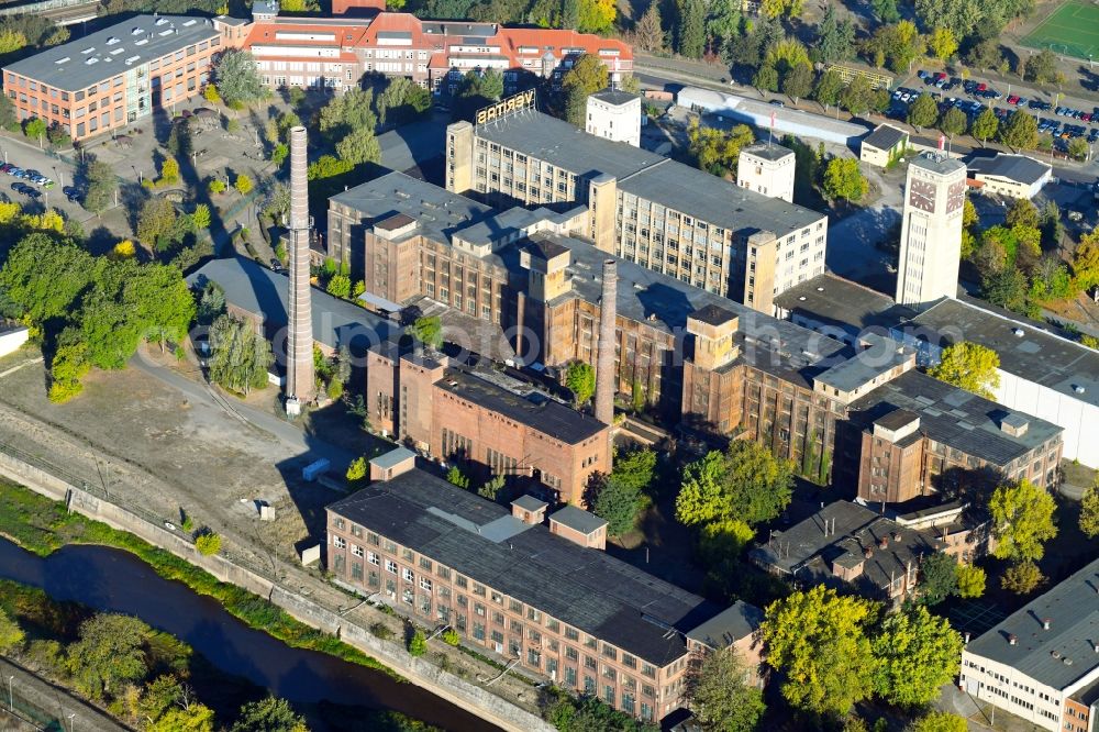 Aerial photograph Wittenberge - Building and production halls on the premises of the formerly Factory Naehmaschinenwerk in Wittenberge in the state Brandenburg, Germany