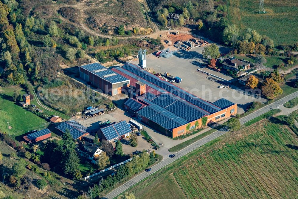 Aerial image Kenzingen - Building and production halls on the premises of ehemals Ziegelhoefe in Kenzingen in the state Baden-Wurttemberg, Germany