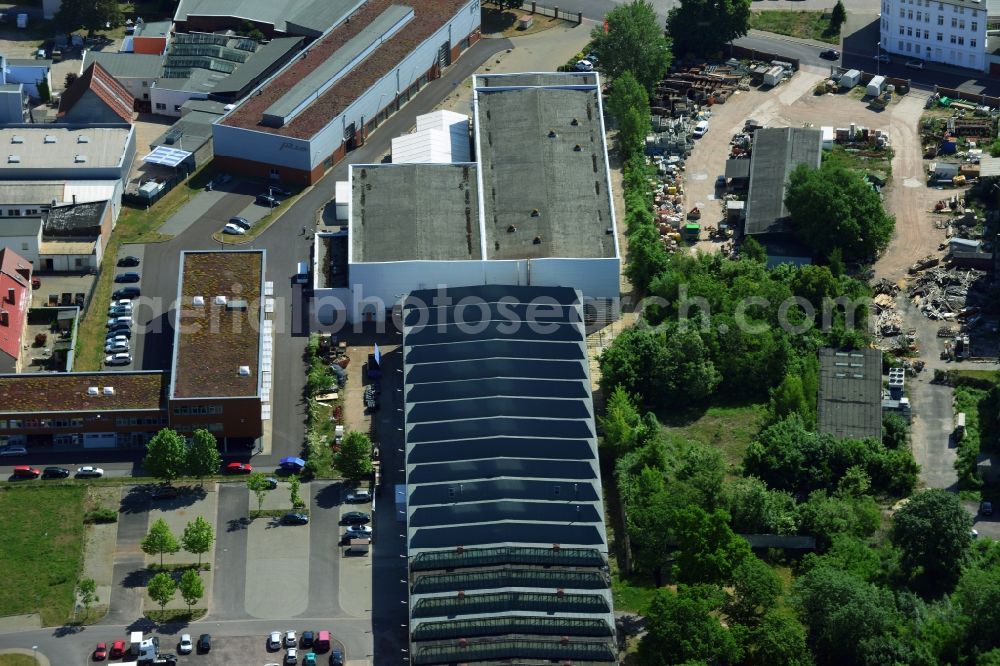 Magdeburg from above - Building and production halls on the premises of EMCO MAGDEBURG GmbH in Magdeburg in the state Saxony-Anhalt