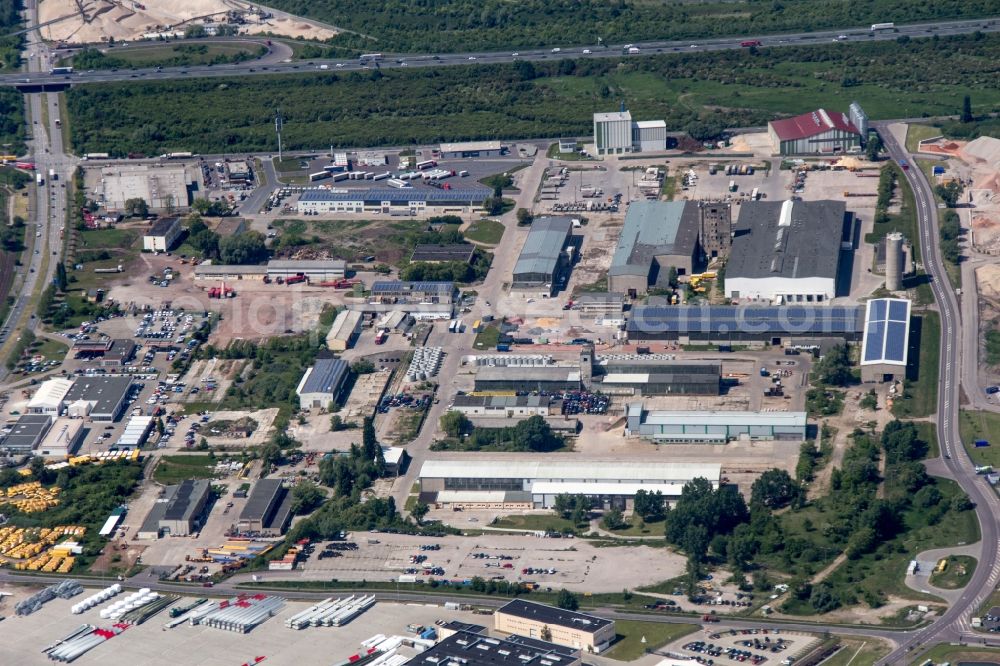 Magdeburg from the bird's eye view: Premises of the wind turbine manufacturer ENERCON GmbH in Magdeburg in Saxony-Anhalt