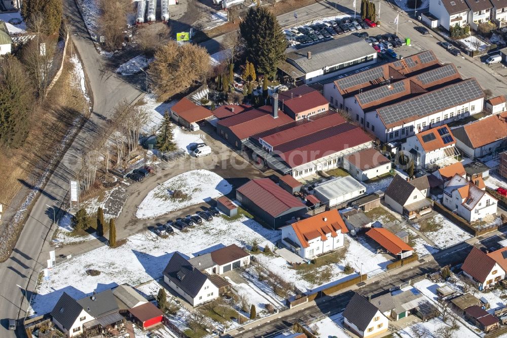 Aerial image Moosburg an der Isar - Building and production halls on the premises Ernst Pracher GmbH on Driescherstrasse in Moosburg an der Isar in the state Bavaria, Germany