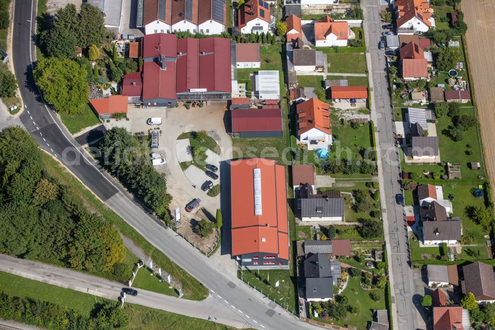 Moosburg an der Isar from above - Building and production halls on the premises Ernst Pracher GmbH on Driescherstrasse in Moosburg an der Isar in the state Bavaria, Germany