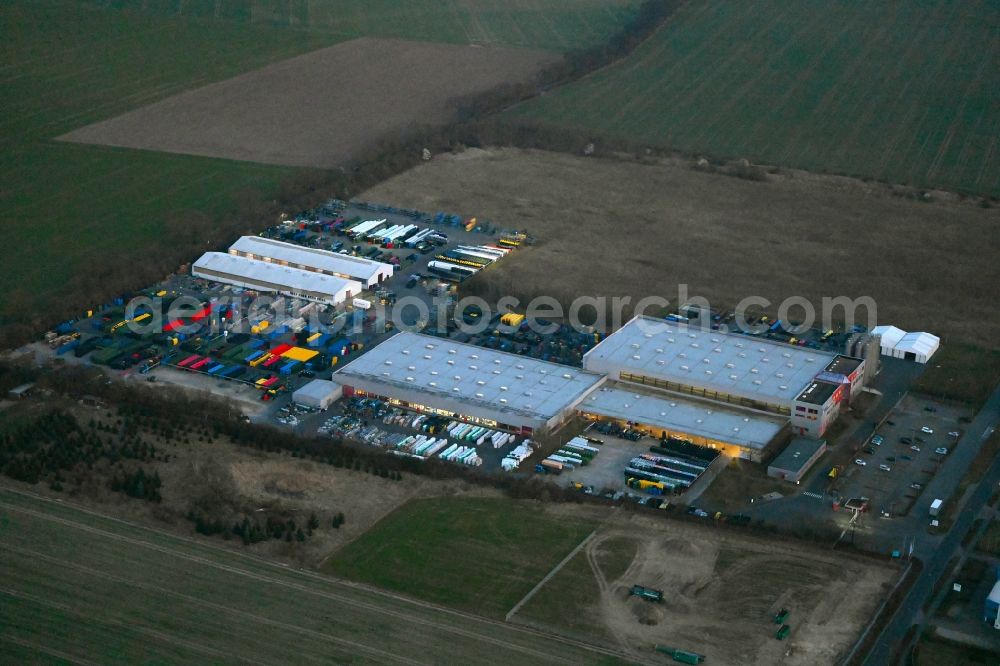 Aerial image Neuruppin - Building and production halls on the premises of ESE GmbH on street Friedrich-Bueckling-Strasse in Neuruppin in the state Brandenburg, Germany