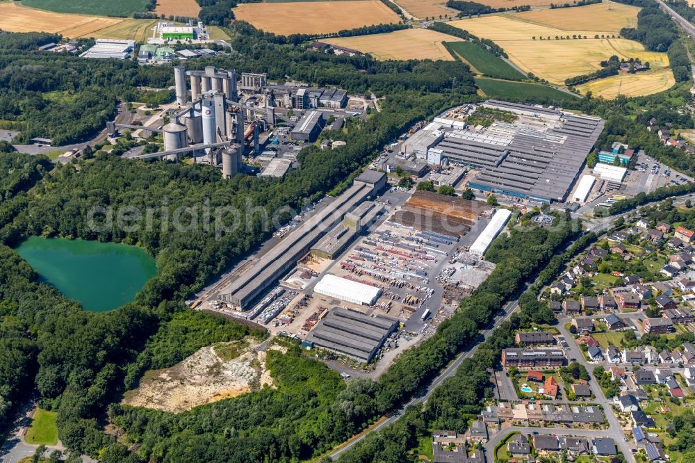 Aerial image Neubeckum - Building and production halls on the premises of Eternit GmbH in Neubeckum in the state North Rhine-Westphalia, Germany