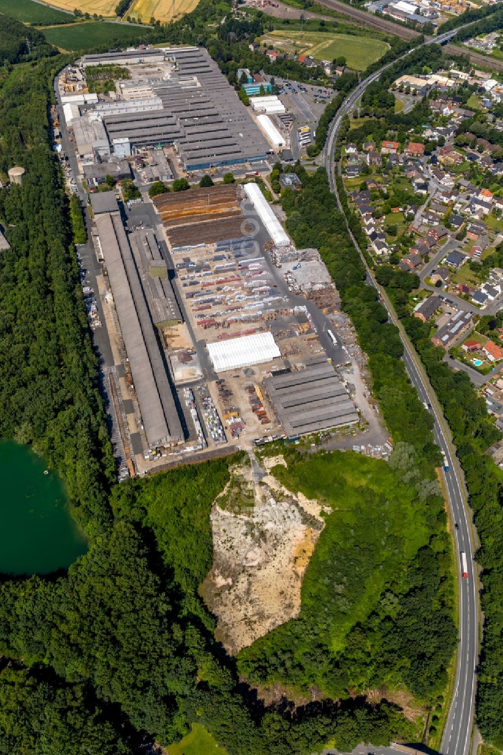 Aerial image Neubeckum - Building and production halls on the premises of Eternit GmbH in Neubeckum in the state North Rhine-Westphalia, Germany